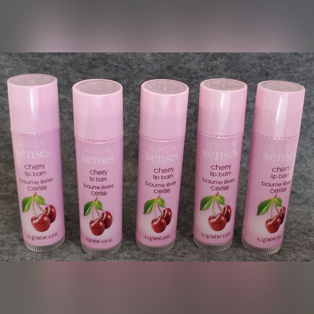 Avon Senses Cherry Lip Balm Moisturize Lips Care Lot of 5